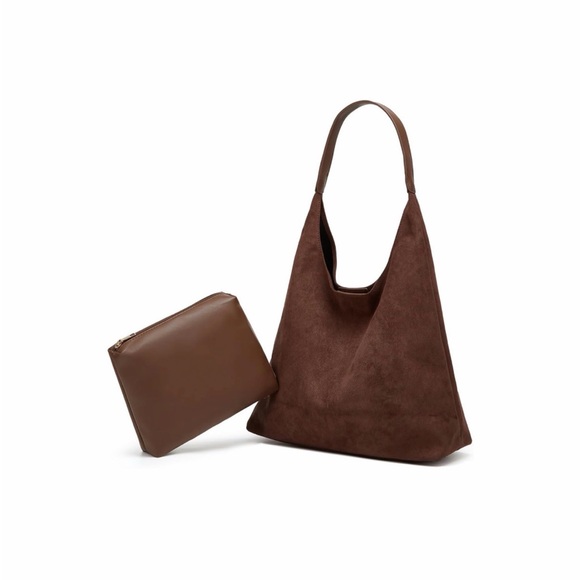 Handbags - Brown Suede Tote Bag
